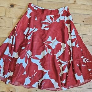 Ann Taylor Floral Houbdstooth Skirt